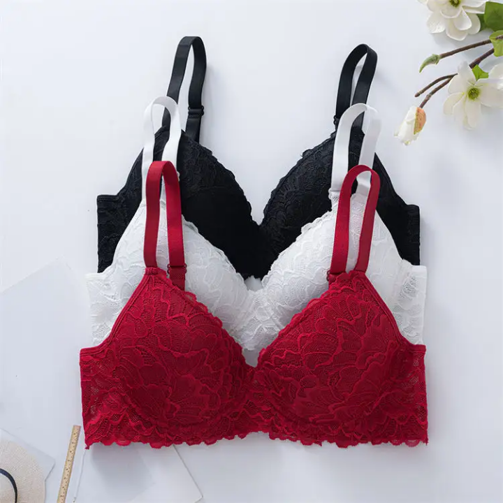 Women's Sexy Underwire Lace Bralette Push-Up Lift Adjustable Straps Elegant Breathable Design