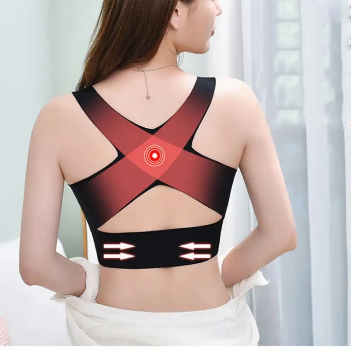 Push up Posture Corrector Wireless Bra Breathable Plus Size Women Bra