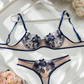 Floral Embroidered 2 Piece Underwire Bra