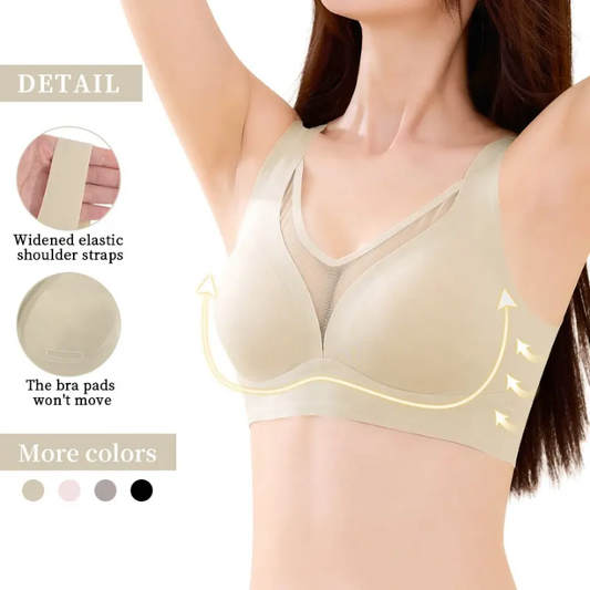 Hot - Selling Mesh Bra Ultra Soft Cups Gentle Touch Breathable Wireless Seamless Bra for Daily Wear
