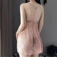 V Neck Transparent Womens Sexy Lingerie Lace Floral Embroidery Knitting Nightie