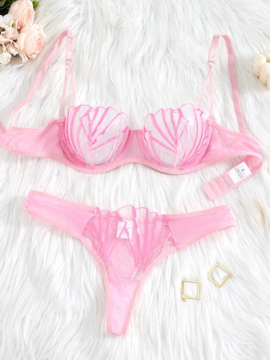 Transparent Net Lingerie Set