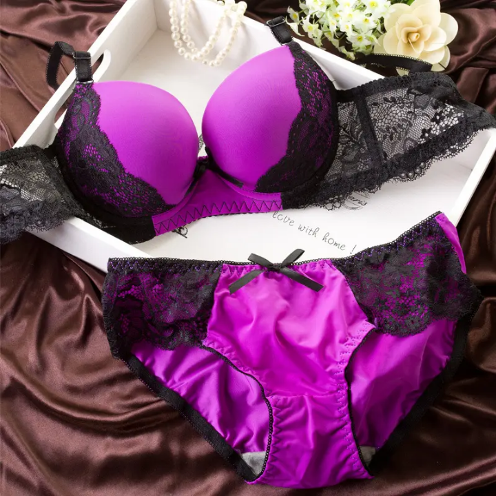 New Style Sexy Original Bra Set Push up Women Floral Lace Comfortable Breathable Bra Set