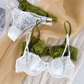 French Sexy Ultra-thin Satin Lace Underwear Set with Thongs, High-quality Women's Bra