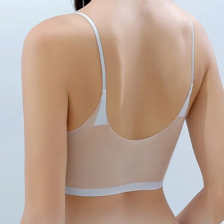 Summer Ultra Thin Ice Silk Breathable No Steel Ring Seamless Bra For Women
