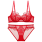 Ultra-thin Underwire Push-up Bra & Panty with Transparency Embroidery & Lacework
