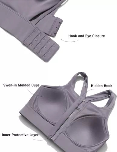 Sports Front Zipper Bra high Support